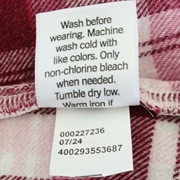 Croft & Barrow Plaid Long Sleeve Button Down Flannel Shirt Women Size Medium - Picture 9 of 12